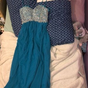 Blue sequined prom dress (worn once)
